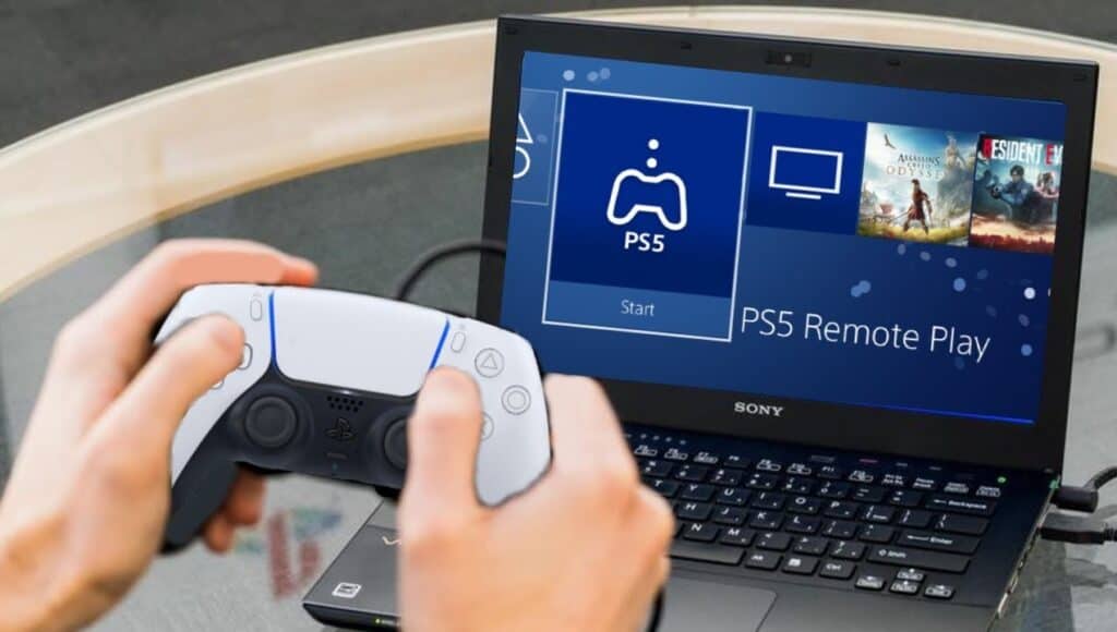 laptop with ps5 controller